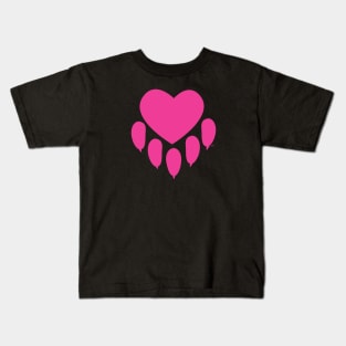Valentine Heart Paw (Down) Kids T-Shirt